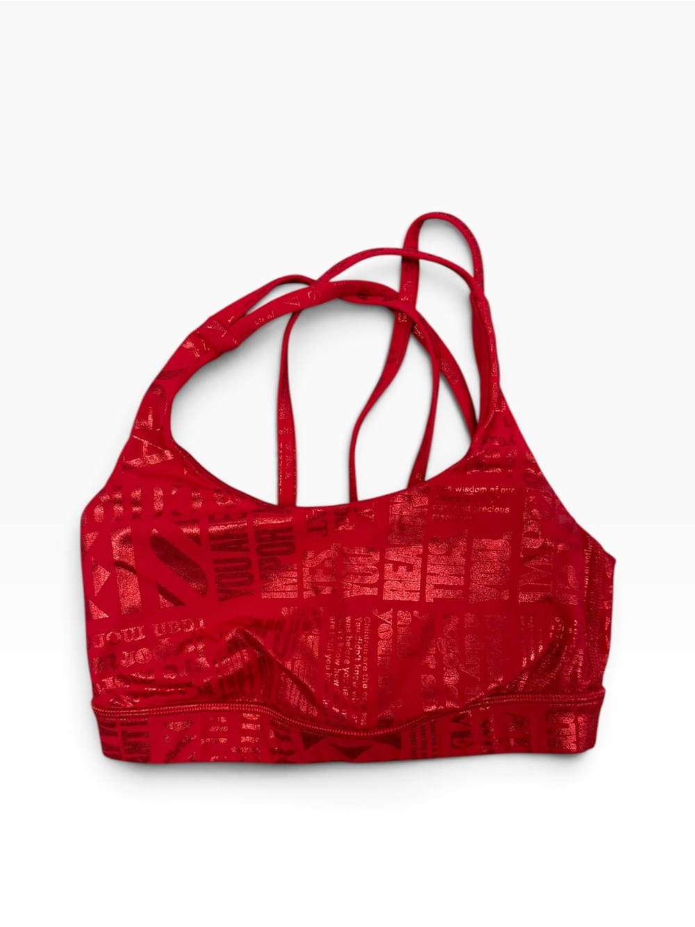 Lululemon Energy Bra Manifesto Foil Dark Red - Sz 4